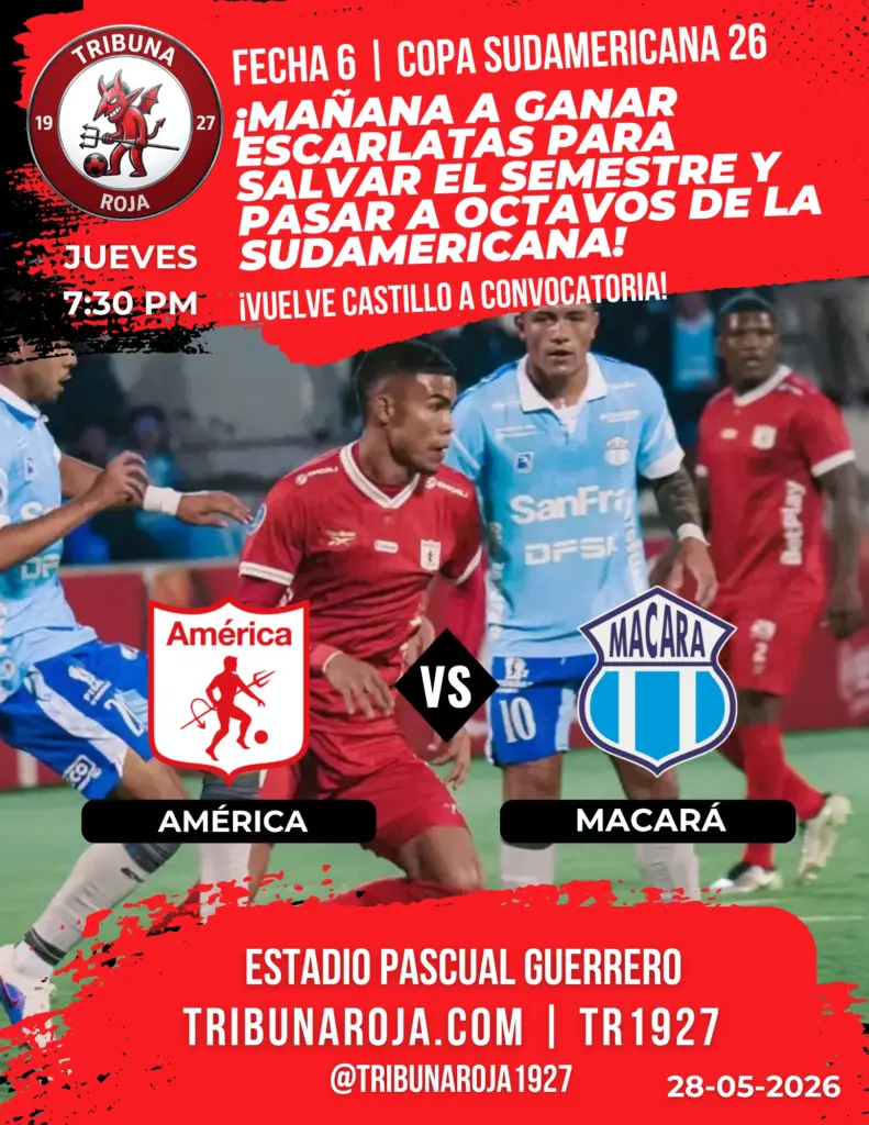 Fecha 6, Copa Sudamericana 2026, América vs Macará, A definir el Paso a octavos.